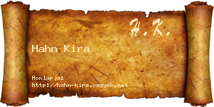 Hahn Kira névjegykártya